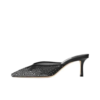 Jimmy Choo Closed Toe Slippers 6.5cm Women's Black