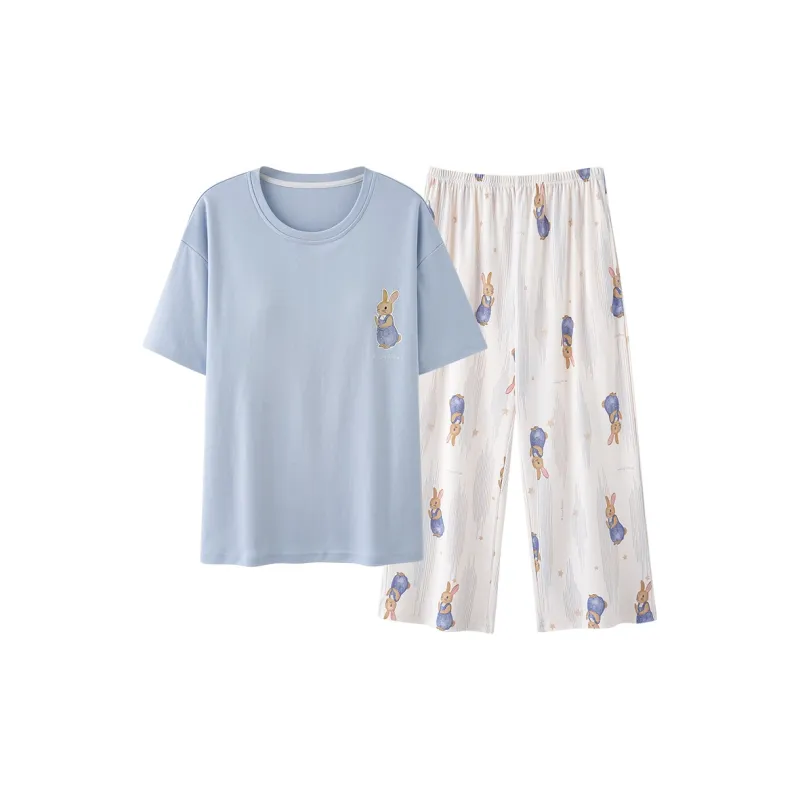 Shivs Pajama Set Women's Light Blue-0