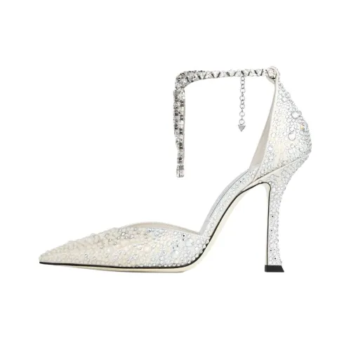 Jimmy Choo Stevie 100 Slim Heel High Heels 10cm Women's Ivory White