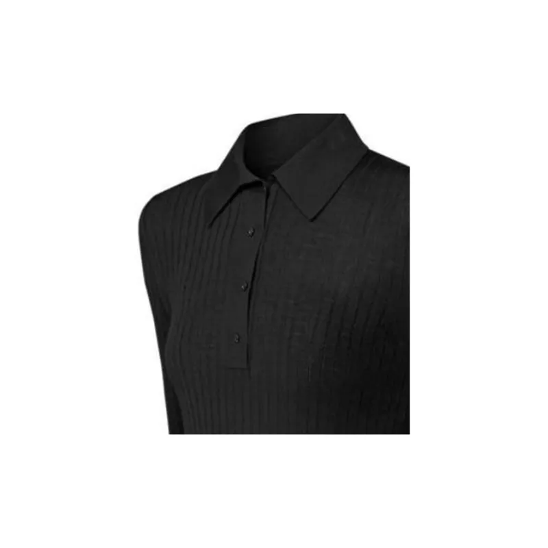 LOUIS VUITTON Long Sleeved Rib Knit Polo Top-4