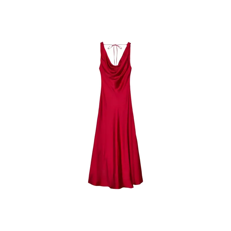 ZARA Valentine's Day Collection SS25 Slip Dress Women's Red-1