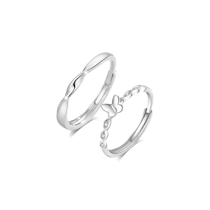 BLANK IN BLANK Sterling Silver Rings Unisex-0