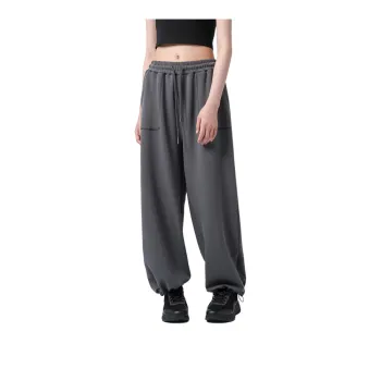 RAP PANDA Knitted Sports Pants Unisex Smoke Gray
