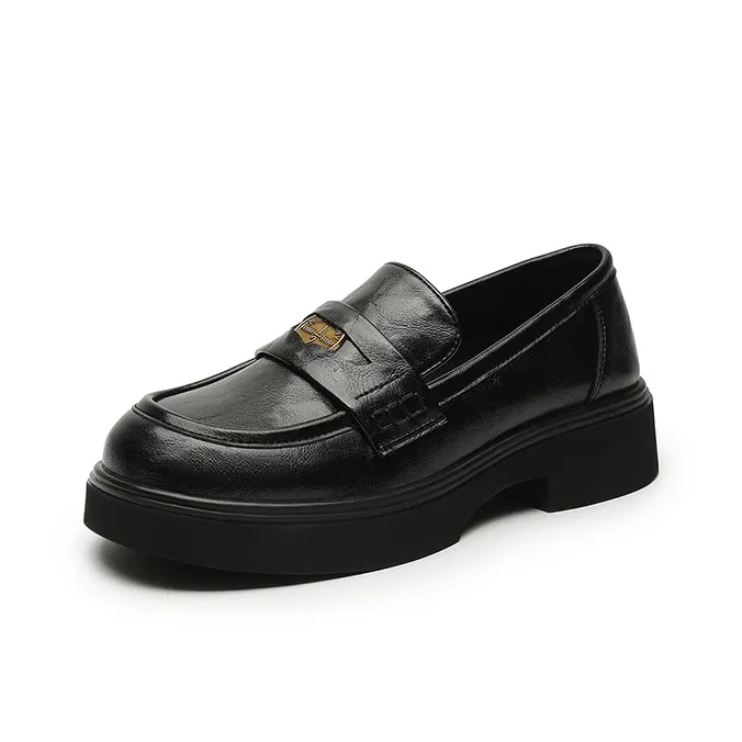 FIVE PLUS Loafers Chunky Heel Women's Black-1