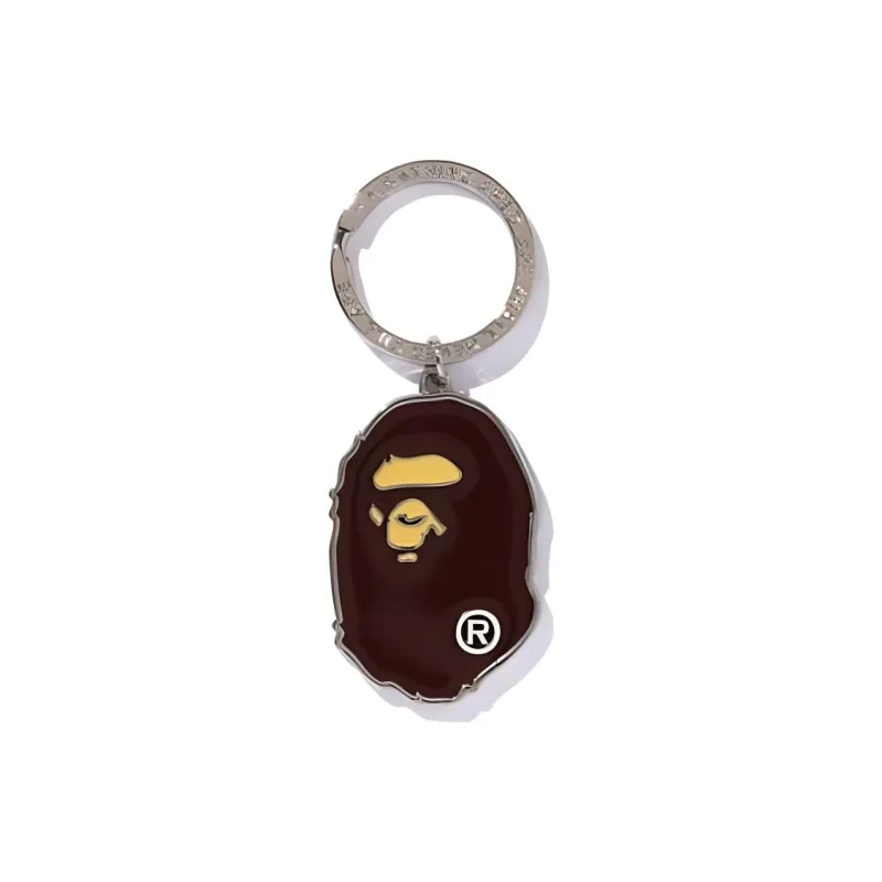 A BATHING APE Zinc Alloy Epoxy Resin Keychain Bag Accessory Medium Size Men's Brown-0