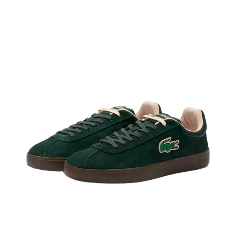 LACOSTE BASESHOT Anti Slip Wear Resistant Low Top Skateboard Shoes Men's Dark Green-2