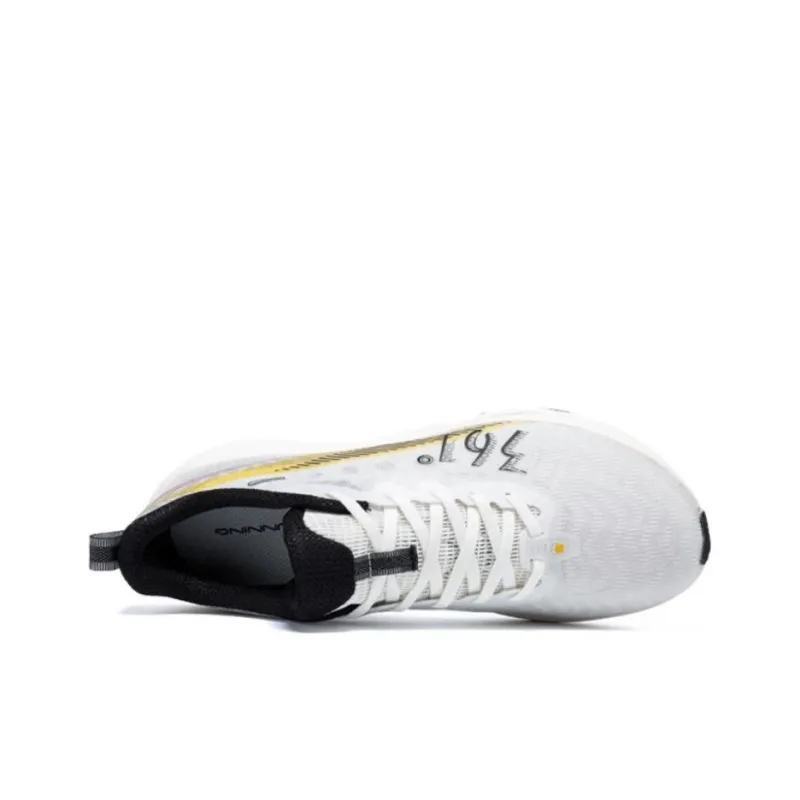 361° Wear-Resistant Rebound Breathable Low-Top Sprint Running Shoes Men's White Black Yellow-4