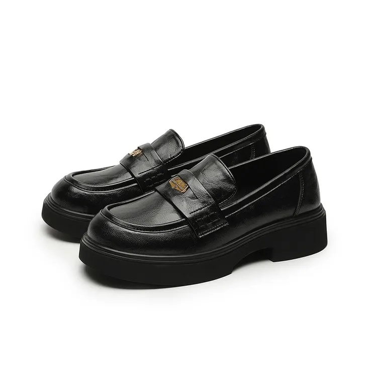 FIVE PLUS Loafers Chunky Heel Women's Black-2