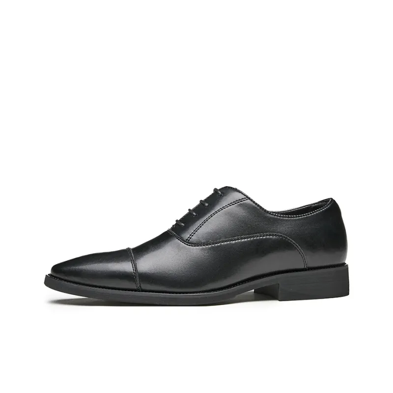 Kaltendin Vintage Business Casual Wedding Groomsmen Cow Leather Dress Shoes Men's-1