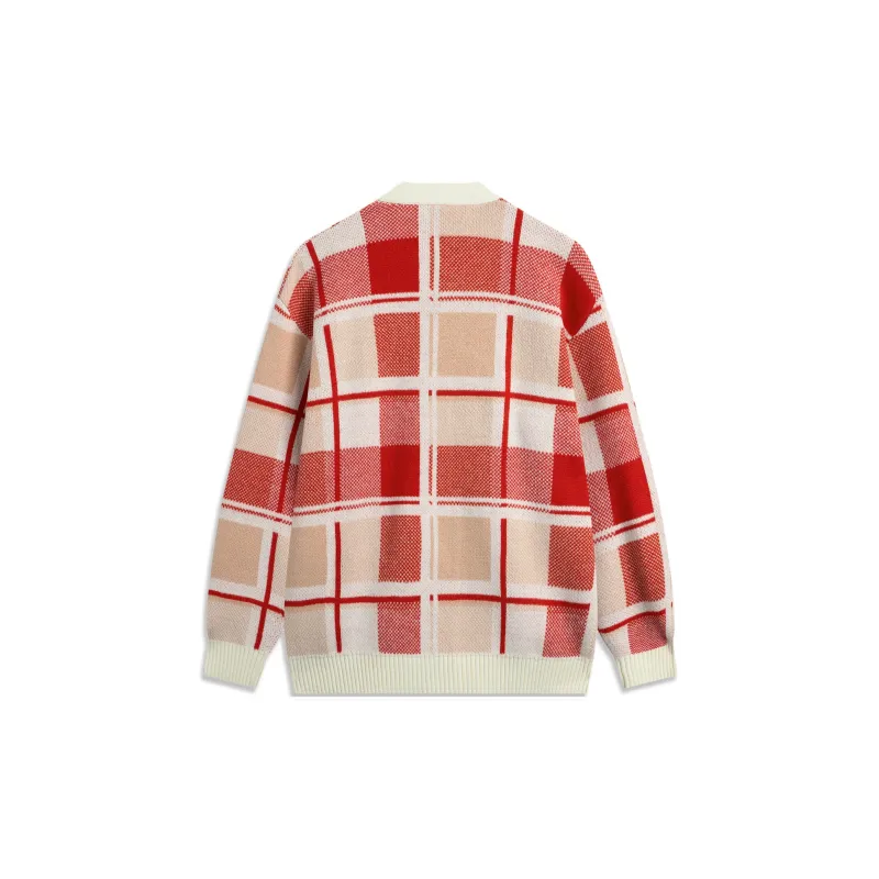LiNing Rijin Doujin Collection Knitwear Unisex White Plaid-1
