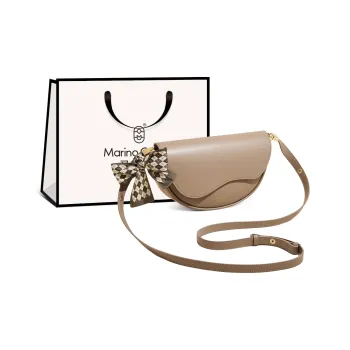 Marino Orlandi Cow Leather Patchwork Synthetic Leather Small Square Bag Shoulder Bag Regular Women's White/Khaki