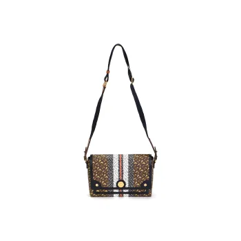 Burberry Cotton Messenger Bag Shoulder Bag Clutch Regular Women's Brown