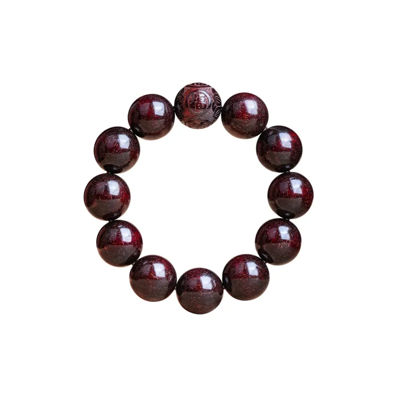 GUMUJIANG Pterocarpus Beaded Bracelet Plain Band Unisex-7