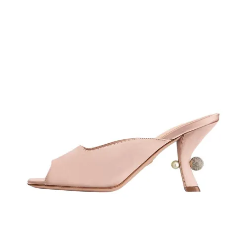 DIOR Tribales Slide Slippers 8cm Women's Nude Pink