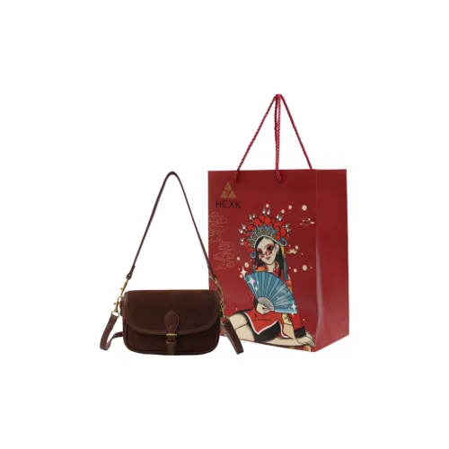 HCXK Suede Crossbody Handbag, Shoulder Bag Women's Blue/Coffee