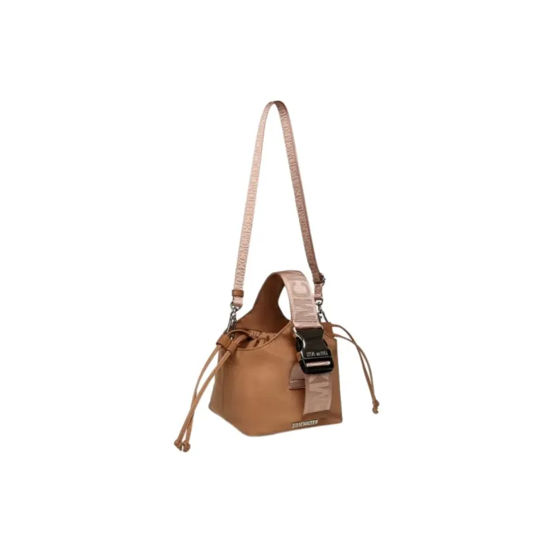 STEVE MADDEN Fabric Bucket Bags Shoulder Bag Crossbody Bag Handbag Medium Size Unisex Camel-1