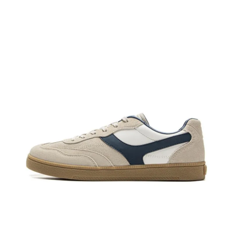 LiNing Sports Life Collection Anti-Slip And Wear-Resistant Balance Low-Top Skateboard Shoes Men's Beige Blue White-0
