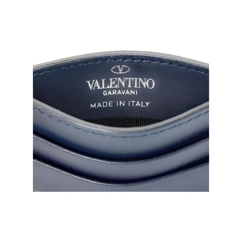 Valentino Valentino Luggage Collection Leather Card Holder Regular Men's Blue-4