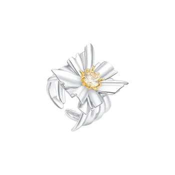 YVMIN 18K Gold 5A Sparkling Zircon Rings Unisex Silver