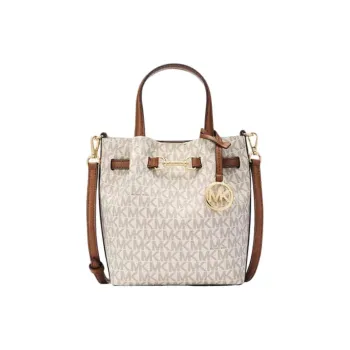 MICHAEL KORS Artificial Leather Shoulder Bag, Crossbody Bag, Handbag Small Size Women's Vanilla White & Acorn Brown