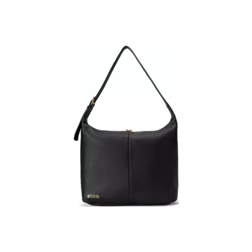 Ecco Cow Leather Shoulder Bag Large Size Women's Black