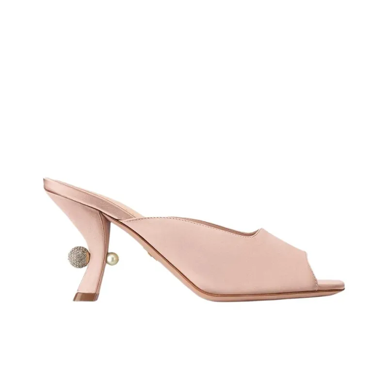 DIOR Tribales Slide Slippers 8cm Women's Nude Pink-1