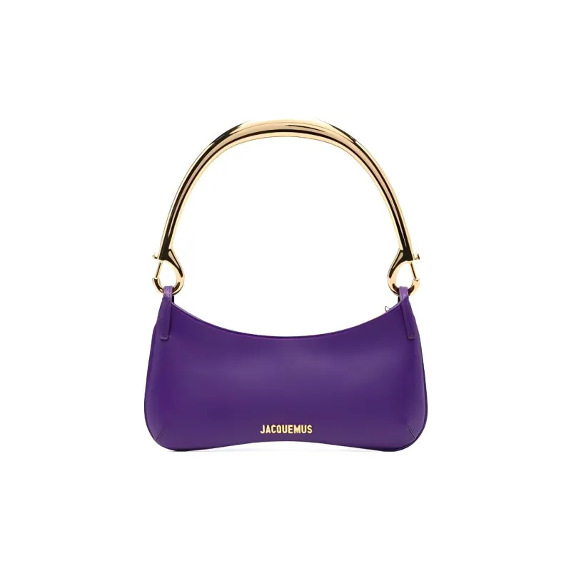 Jacquemus Cow Leather One Shoulder Handbags Women's Pink Purple-0
