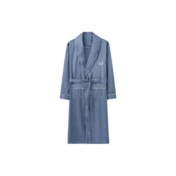 Huggy Kissy Pajama Robe Men's Gray Blue