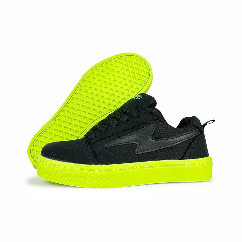 Rongchuan Low-Top Skateboard Shoes Unisex Black Green-4