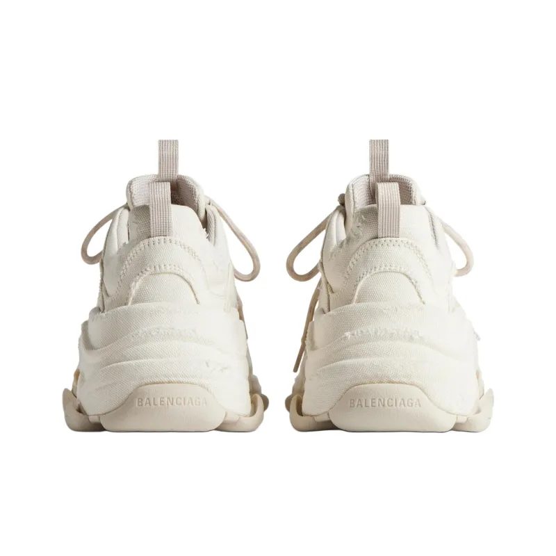 Balenciaga Triple S Low Top Chunky Sneakers Women's Ecru-5