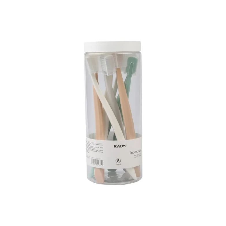 CHENYISHENG Round Bucket Japanese Toothbrush 8 Pcs Soft Bristles For Adults-0