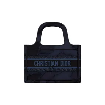 DIOR BookTote Canvas Handbag Mini Women's Blue