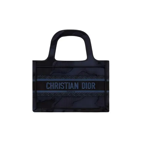DIOR BookTote Canvas Handbag Mini Women's Blue