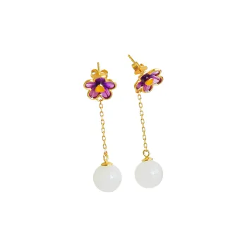 Jade Ink Love Hetian Jade Earrings White Jade Unisex