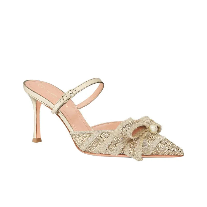 DIOR Adiorable Closed Toe Slippers 8cm Women's Gold-2
