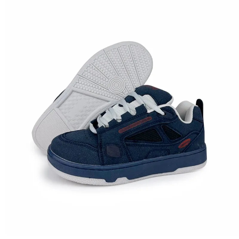 Rongchuan Anti-Slip And Wear-Resistant Lightweight Height Increasing Low-Top Skateboard Shoes Unisex Dark Blue-4