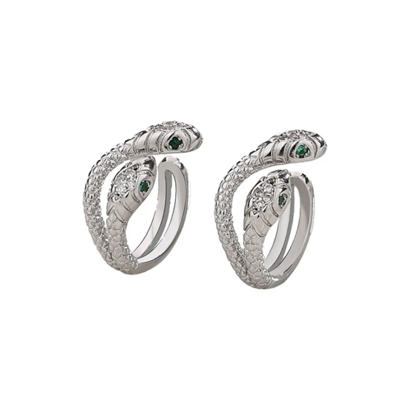 QIANFANGDAHUANGYE Zircon Clip-On Earrings Unisex-4