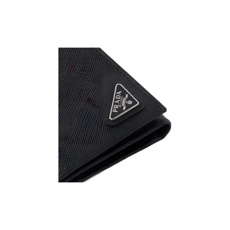 PRADA Saffiano Leather Wallet Trumpets Men's Black-4