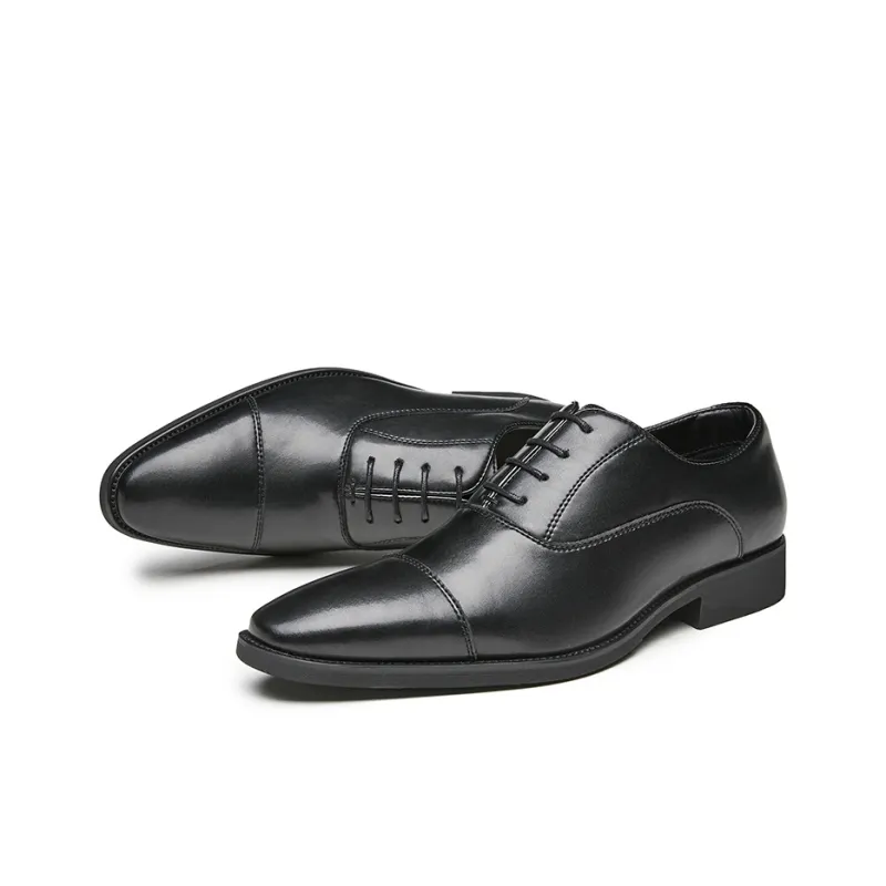 Kaltendin Vintage Business Casual Wedding Groomsmen Cow Leather Dress Shoes Men's-3