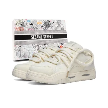 SESAME STREET Skateboard Shoes Unisex Low Top White