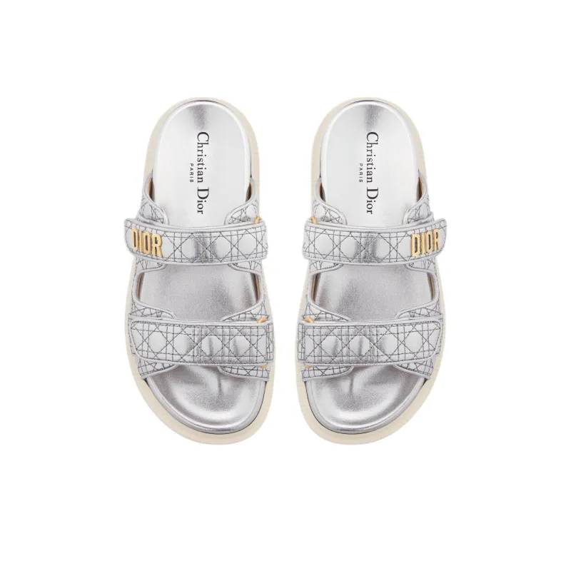 DIOR DiorAct Slip-Resistant Slide Slippers Women's Silver-3
