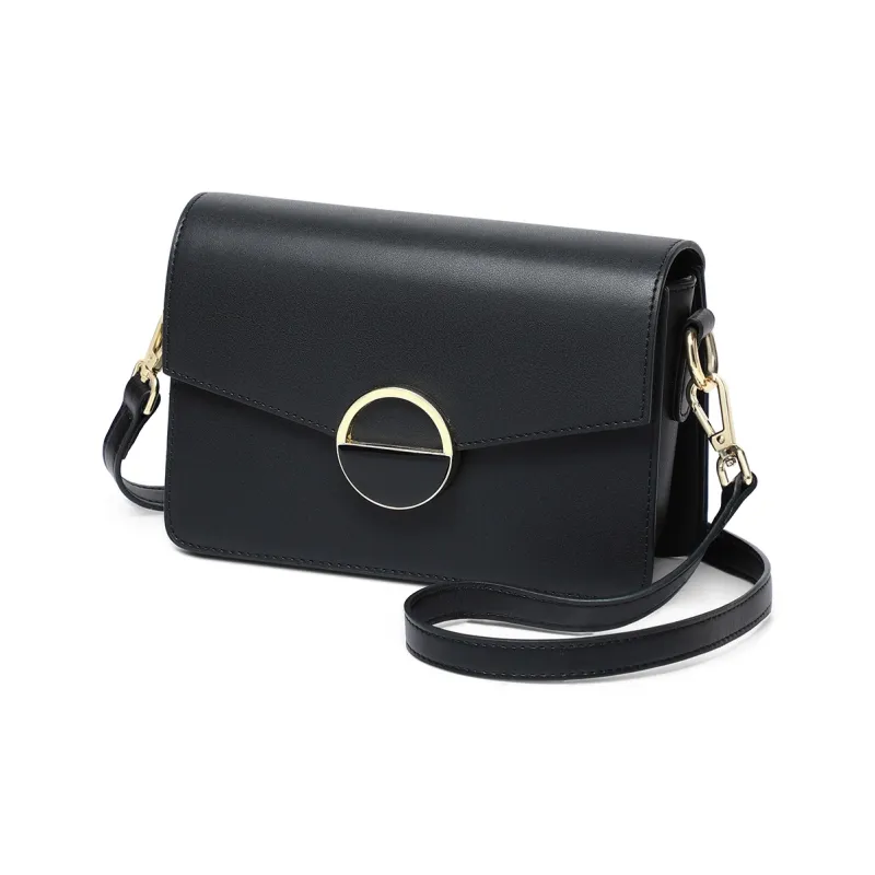 PT'SON Cow Leather Small Square Bag Shoulder Bag Crossbody Bag Regular Women's Ecru/Black-6