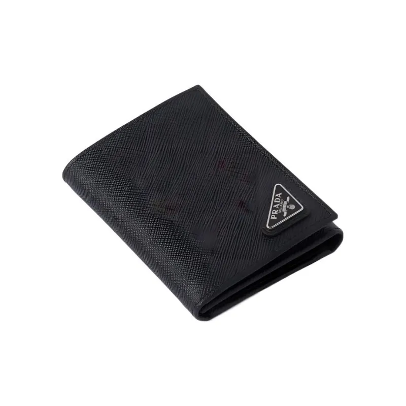PRADA Saffiano Leather Wallet Trumpets Men's Black-2