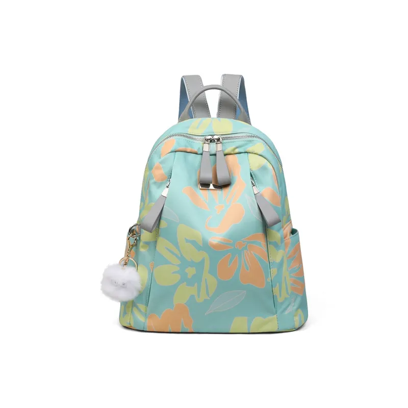 COMELY Fabric Backpack Regular Women's Floral Green-1