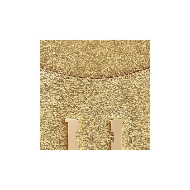 HERMES Constance Slim Chamkilight Goatskin Wallet Women's Burnished Gold-3