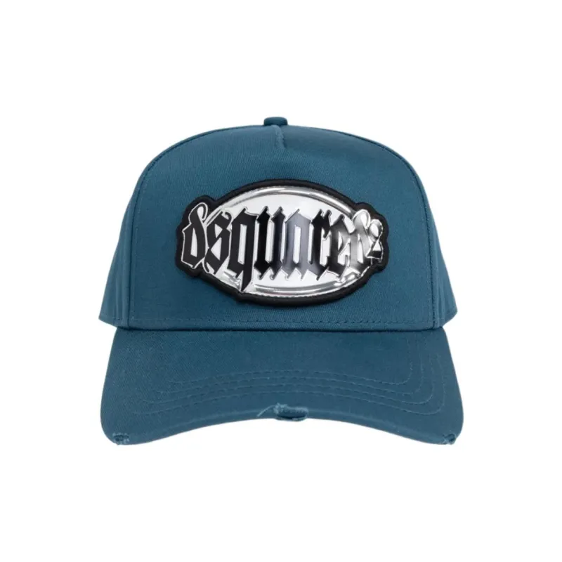 DSQUARED 2 Logo Patch Distressed Baseball Cap-0