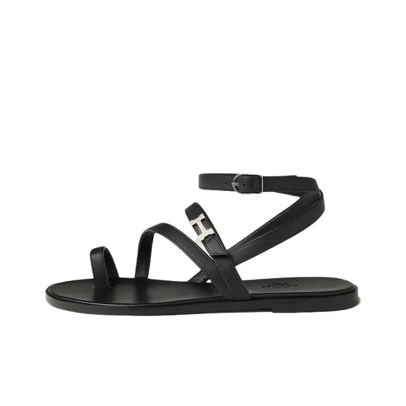 HERMES Harmonie One Strap Sandals Women's Black-0