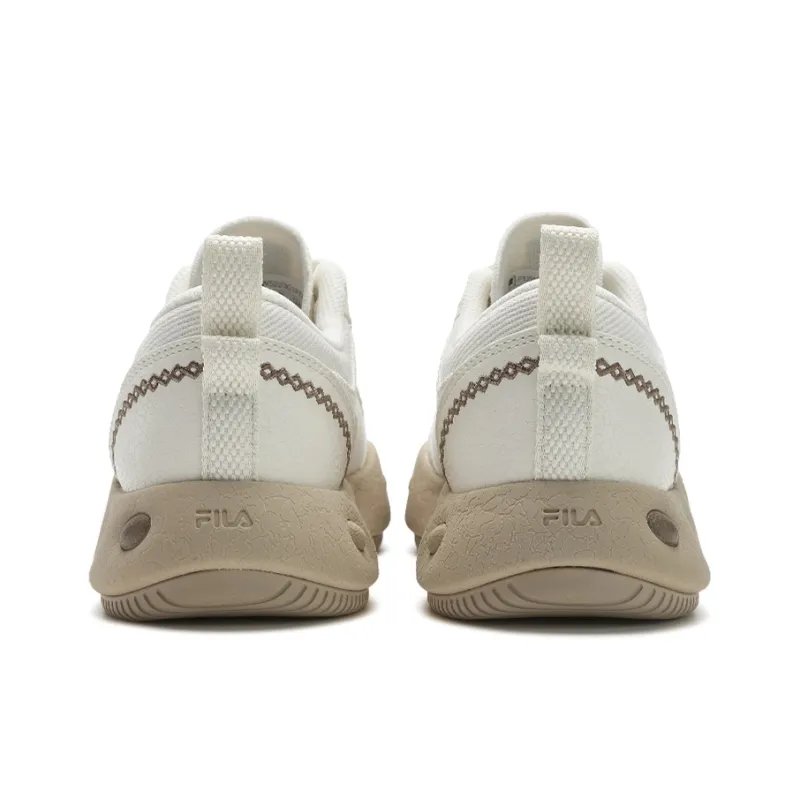 FILA Coverage Support Wear-Resistant Breathable Slip-Resistant Low-Top Casual Shoes Women's Tofu White-4