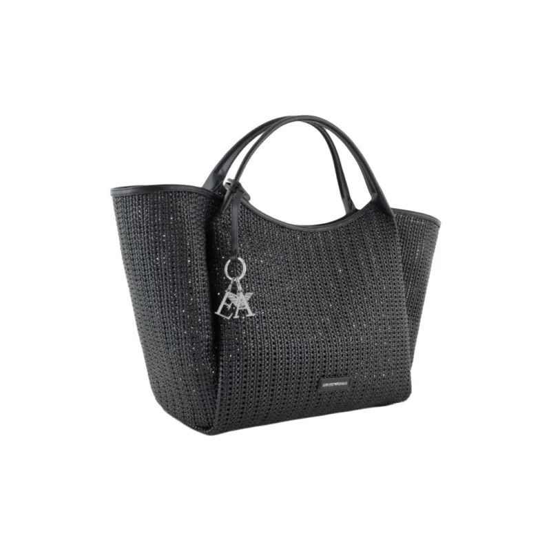 EMPORIO ARMANI Polyester Tote Bag, Shopping Bag, Handbag Extra Large Women's Black-1