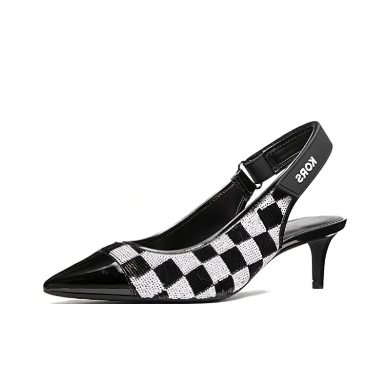 MICHAEL KORS Kourtney Fle Slim Heel High Heels Women's Black White-2